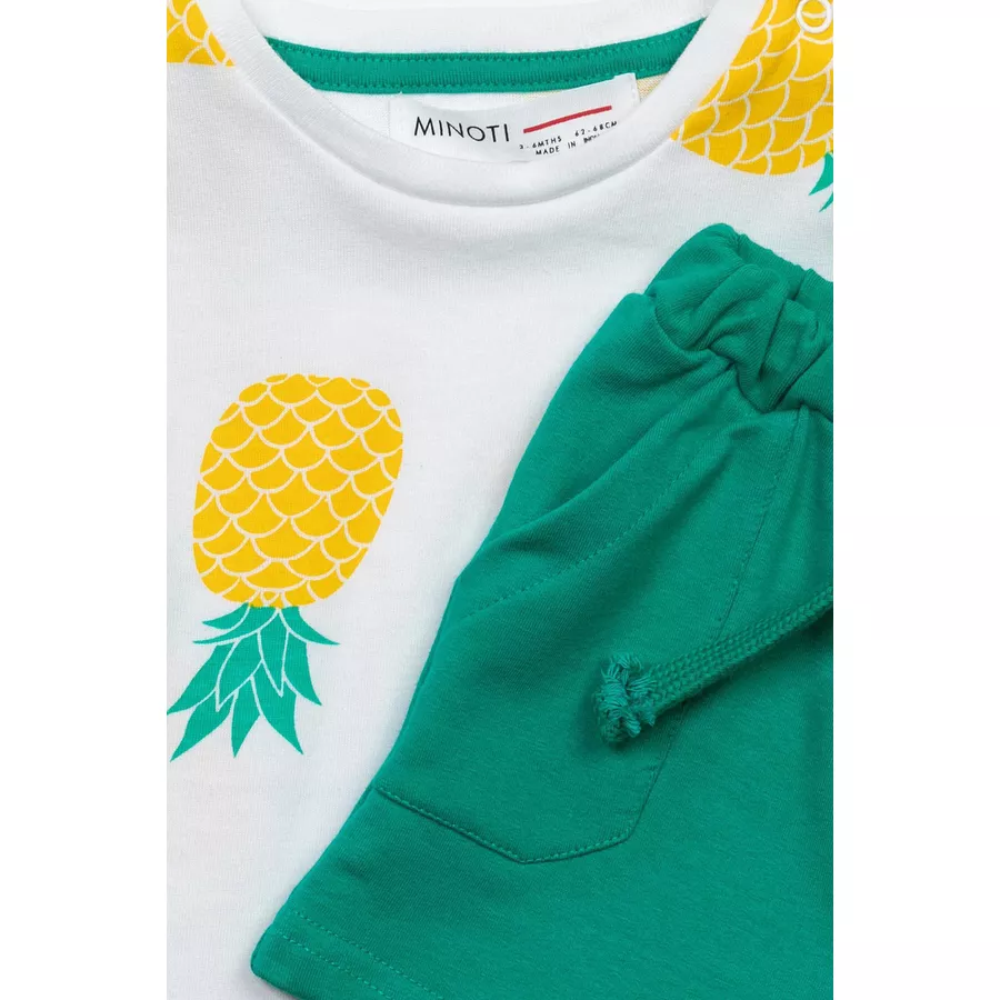 MINOTI Shorts und T-Shirt im Set WeißGrün