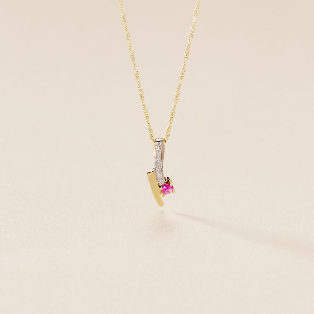 Pendentif Mahya Or Jaune Rubis