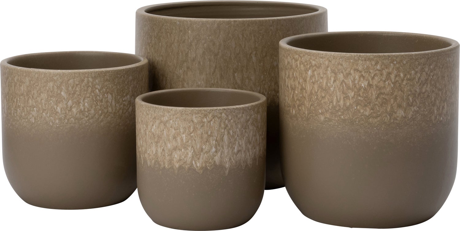 Intratuin bloempot Navar taupe D 17 H 16 cm