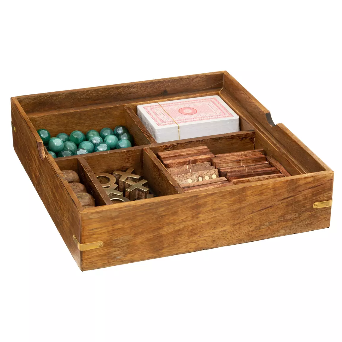 Coffret jeu solitaire en manguier Naturel