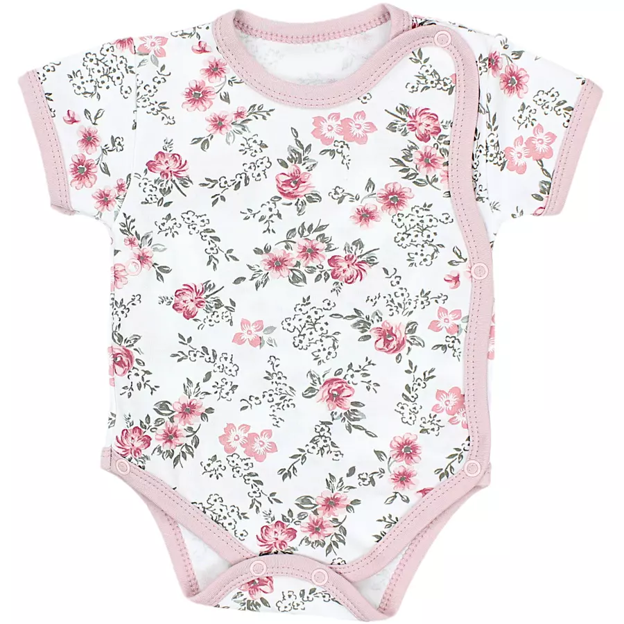 TupTam Baby Mädchen Kurzarm Wickelbody 5er Set altrosa