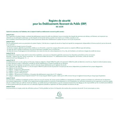 Exacompta - Registre de sécurité ERP - 32 pages - 24 x 32 cm