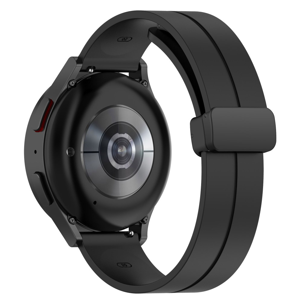 Samsung Galaxy Watch Active 2 (40mm) Magnet Silikon Armband Split Design (Gelenkumfang: 180 - 220mm) - Schwarz