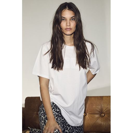 Co'Couture Embossed Oversize Coco T-shirt, White, M