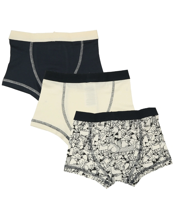 Boxershorts FOXES 3er-Pack in offwhite/graublau