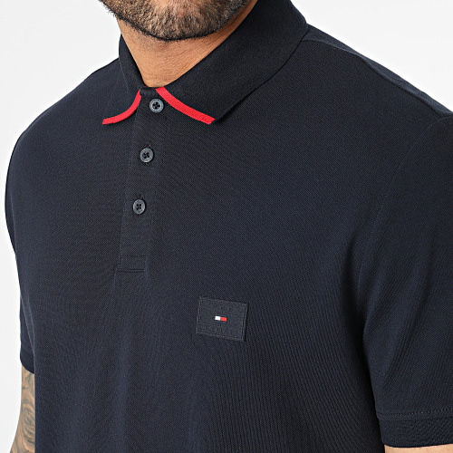 Polo Manches Courtes Under Collar 0787 Bleu Marine