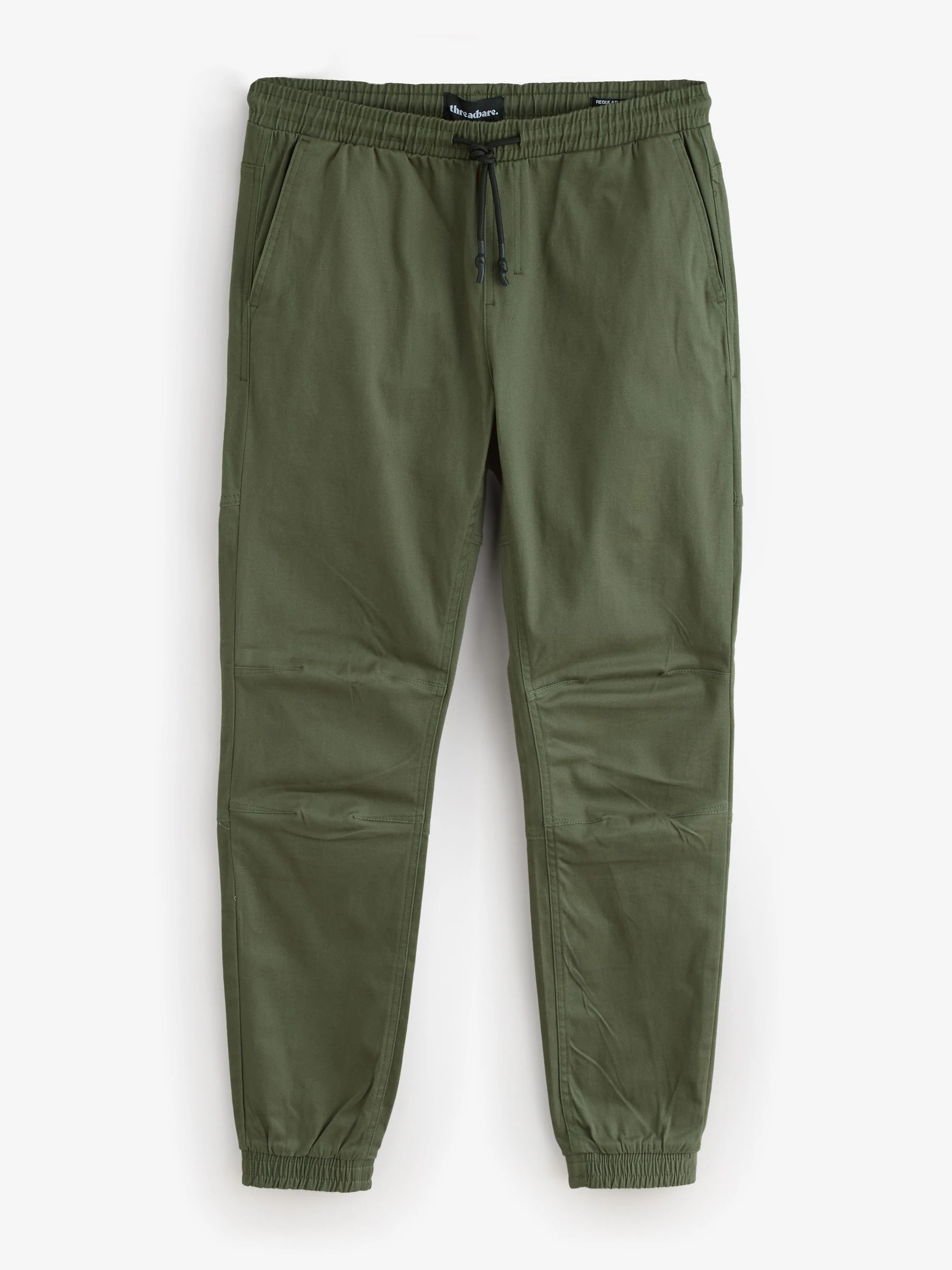 Khaki - Threadbare Jogger Style Drawcord Trousers