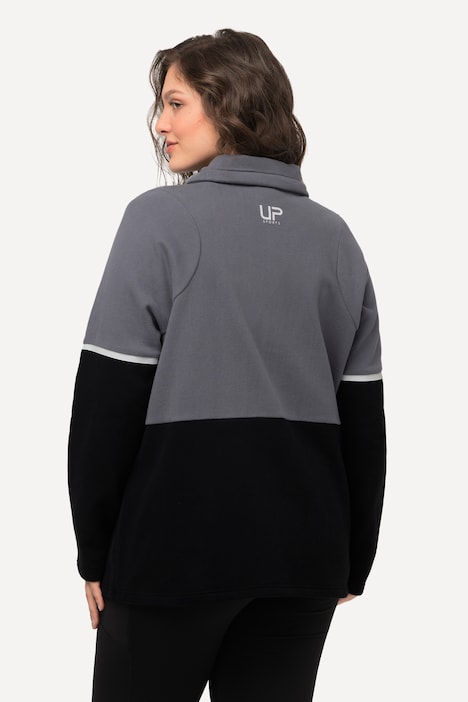 Sweatjacke, zweifarbig, Stehkragen, Reißverschlusstaschen