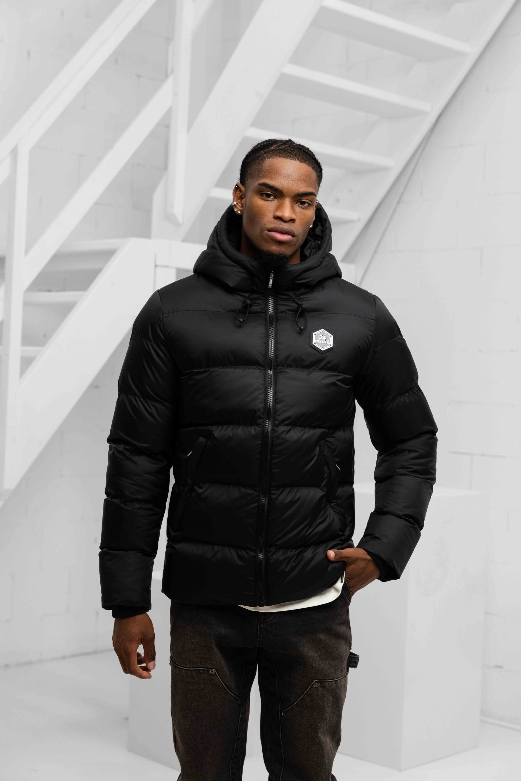 24 Uomo Puffer 2.0 Jacket Heren Zwart