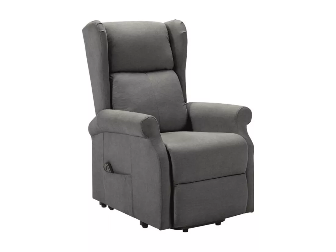 Fauteuil de relaxation et releveur électrique 2 moteurs tissu Agora-Couleur Gris foncé