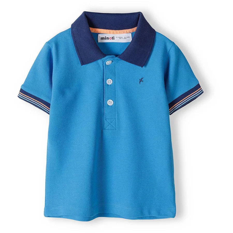 MINOTI Polohemd und Shorts im Set TürkisDunkelblau
