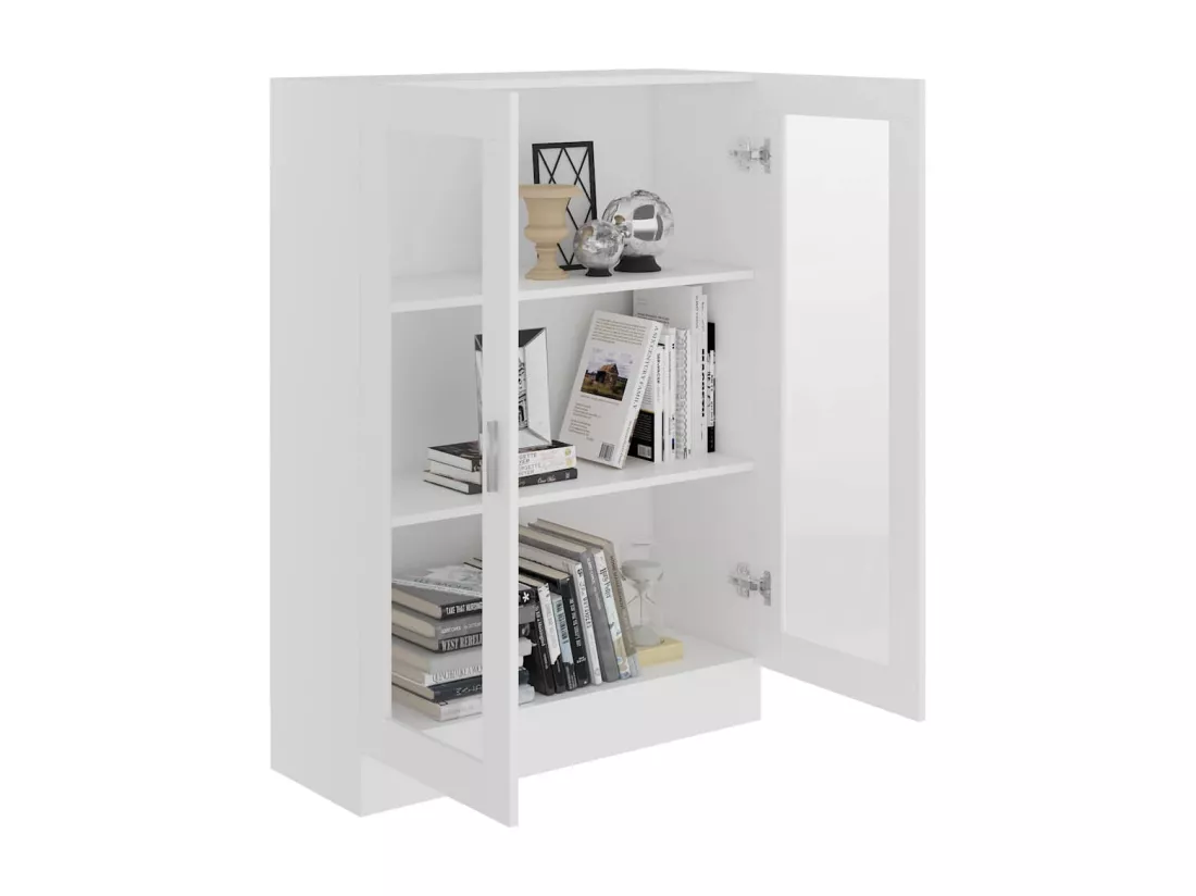 Armoire à vitrine Blanc 82,5x30,5x115 cm Bois d'ingénierie