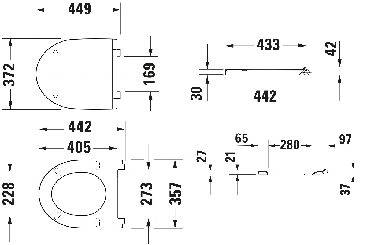 Duravit No. 1 toiletzitting wit glans