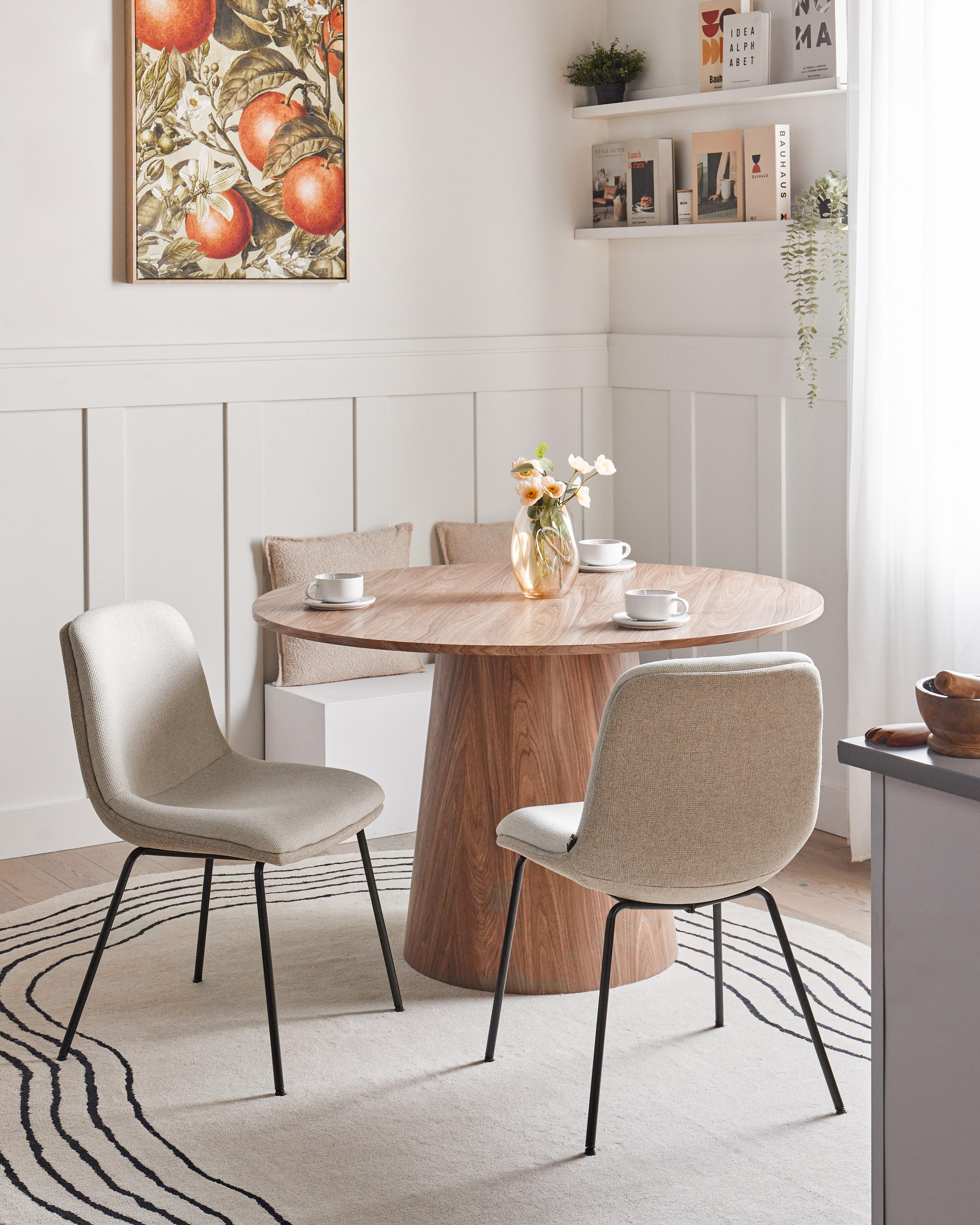 Set van 2 eetkamerstoelen LORIDA Stof Beige