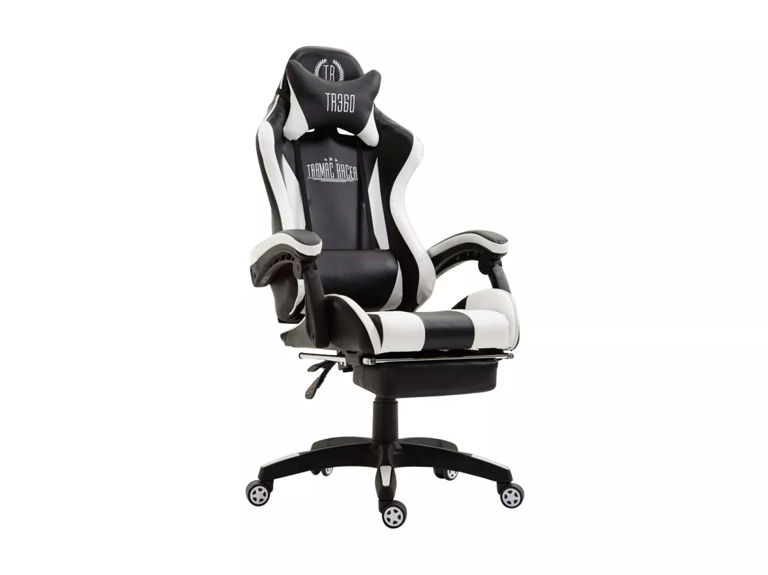 Chaise de bureau - Similicuir & Plastique - Noir / Blanc - Ignite