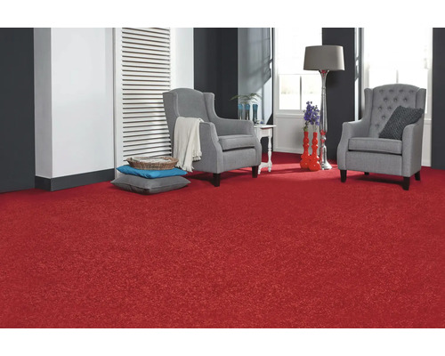 Percy donkerrood FB20 gekreukt velours tapijt, 400 cm breed (per meter verkocht)