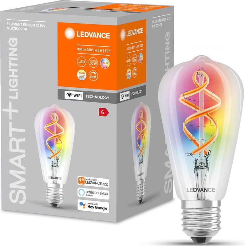 Ledvance - ST64 - Smart Edison LED Lamp - Wit - Wifi - E27