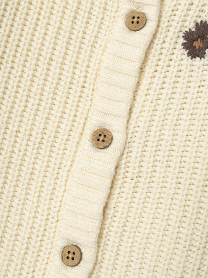 Lil' Atelier NMFEMLEN EMB LS KNIT CARD LIL Birch