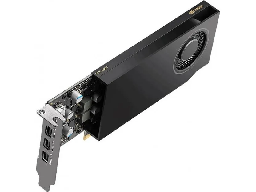 NVIDIA RTX A400 - grafikkort - RTX A400 - 4 GB GDDR6 - PCIe 4.0 x8 - 4 x Mini DisplayPort