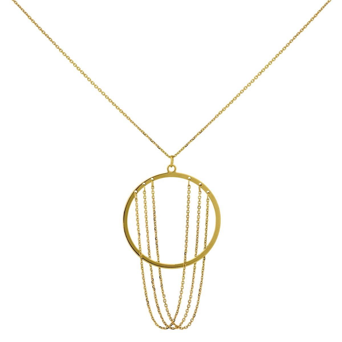 Collier Brillaxis cercle 25mm chaines pendantes