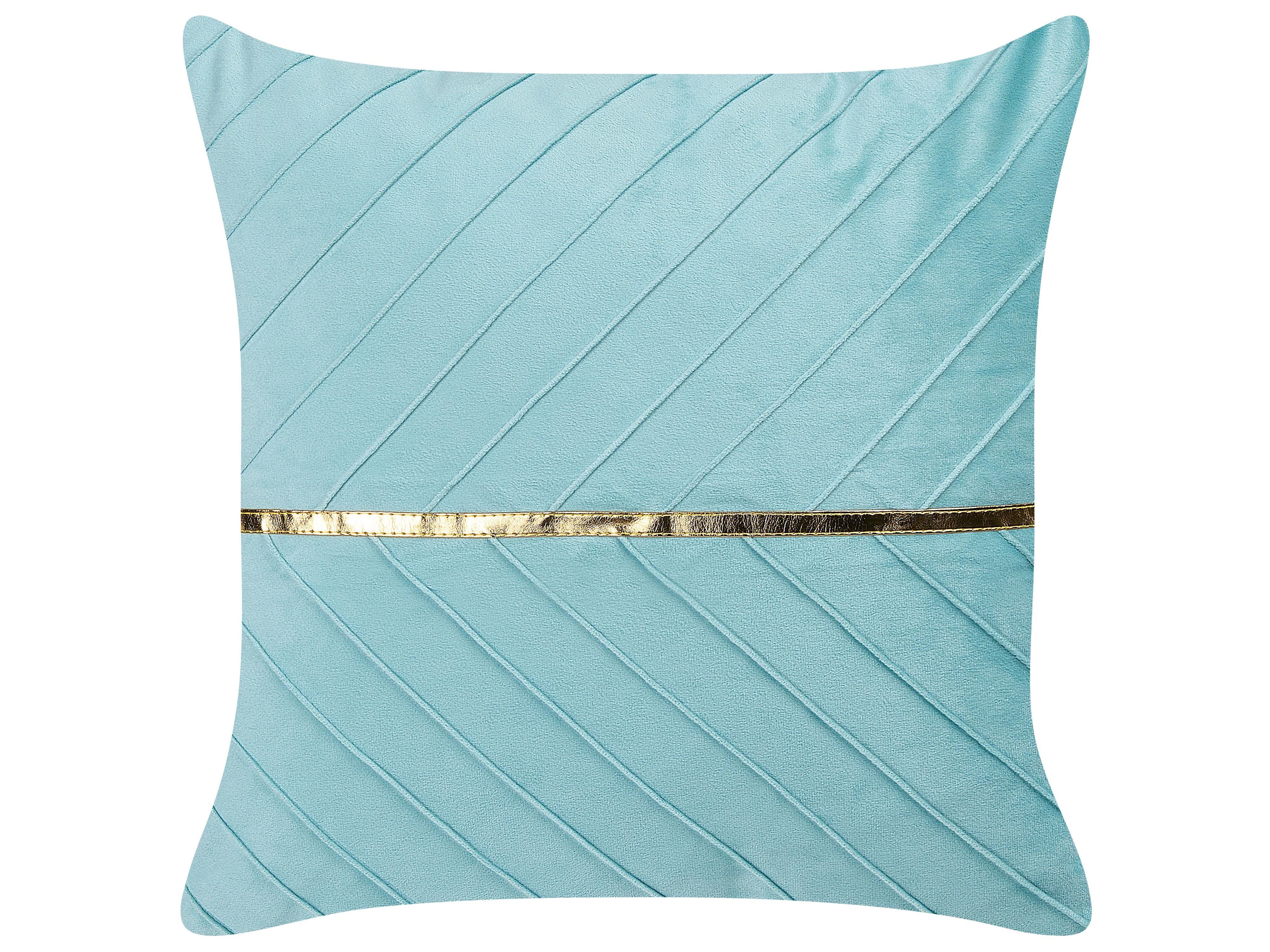 Set van 2 sierkussens CONEFLOWER 45 x 45 cm Lichtblauw gestreept