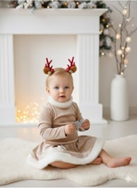 Baby holiday velvet set - beige