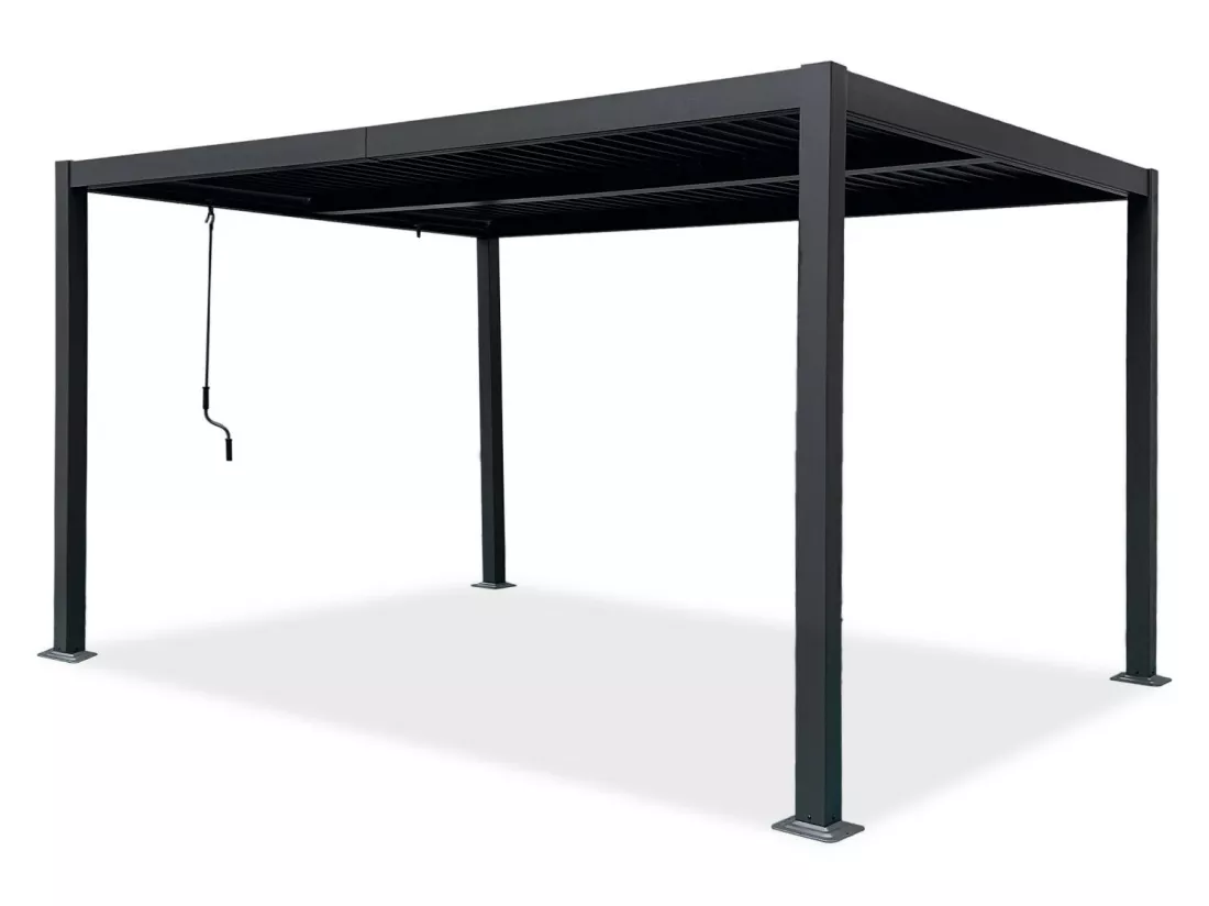 Tonnelle/Pergola bioclimatique lames orientables en aluminium 3x4m - Anthracite - BELAIR