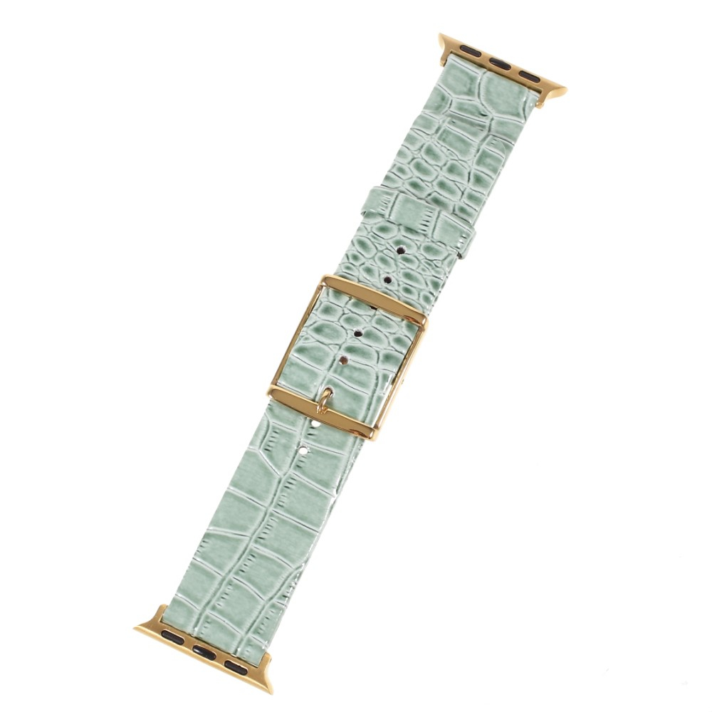 Apple Watch (42/41/40/38 mm) Ersatz Echtleder Armband im Kroko Look (Gelenkumfang: 170-220mm) - Grün