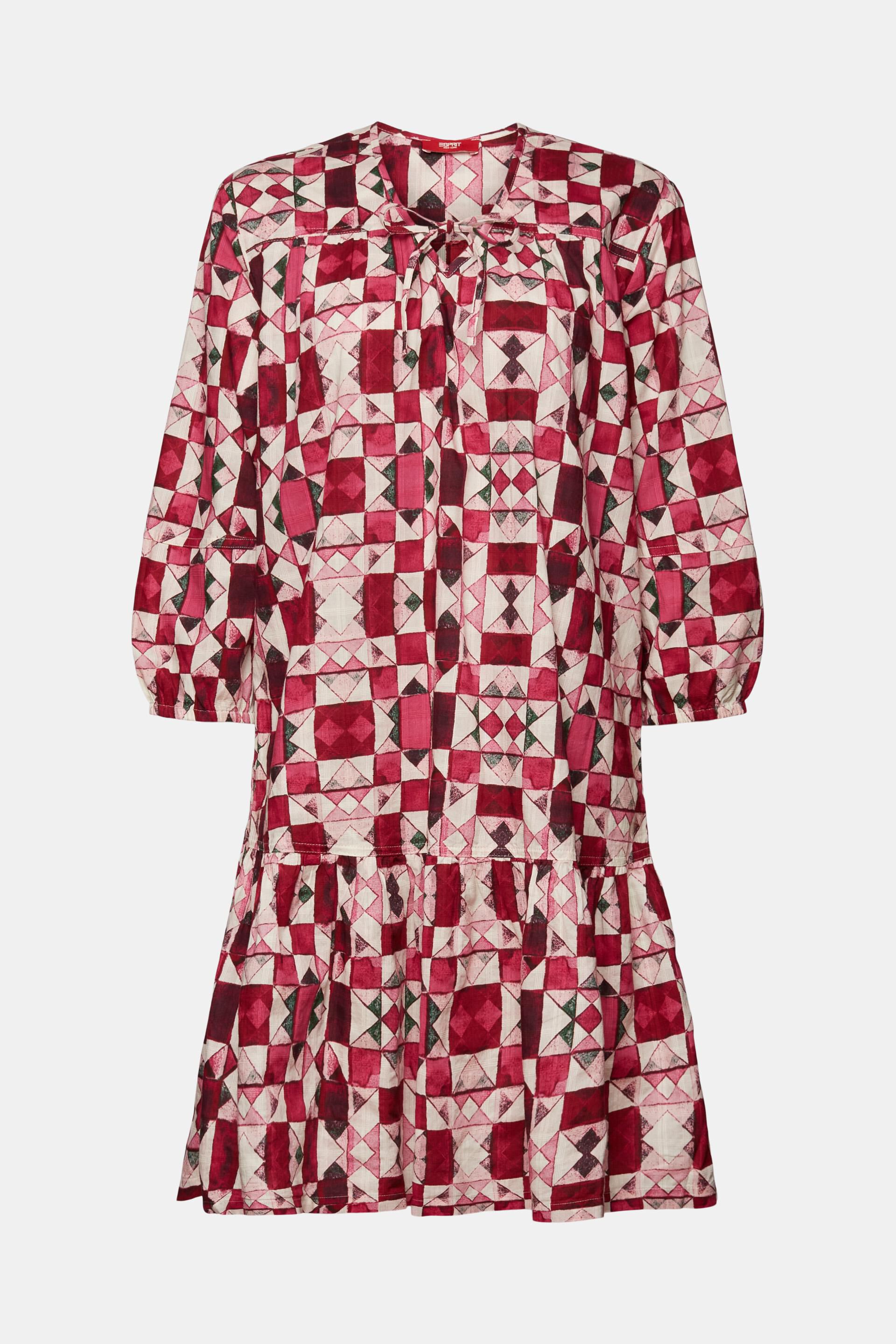 Robe droite en coton armuré