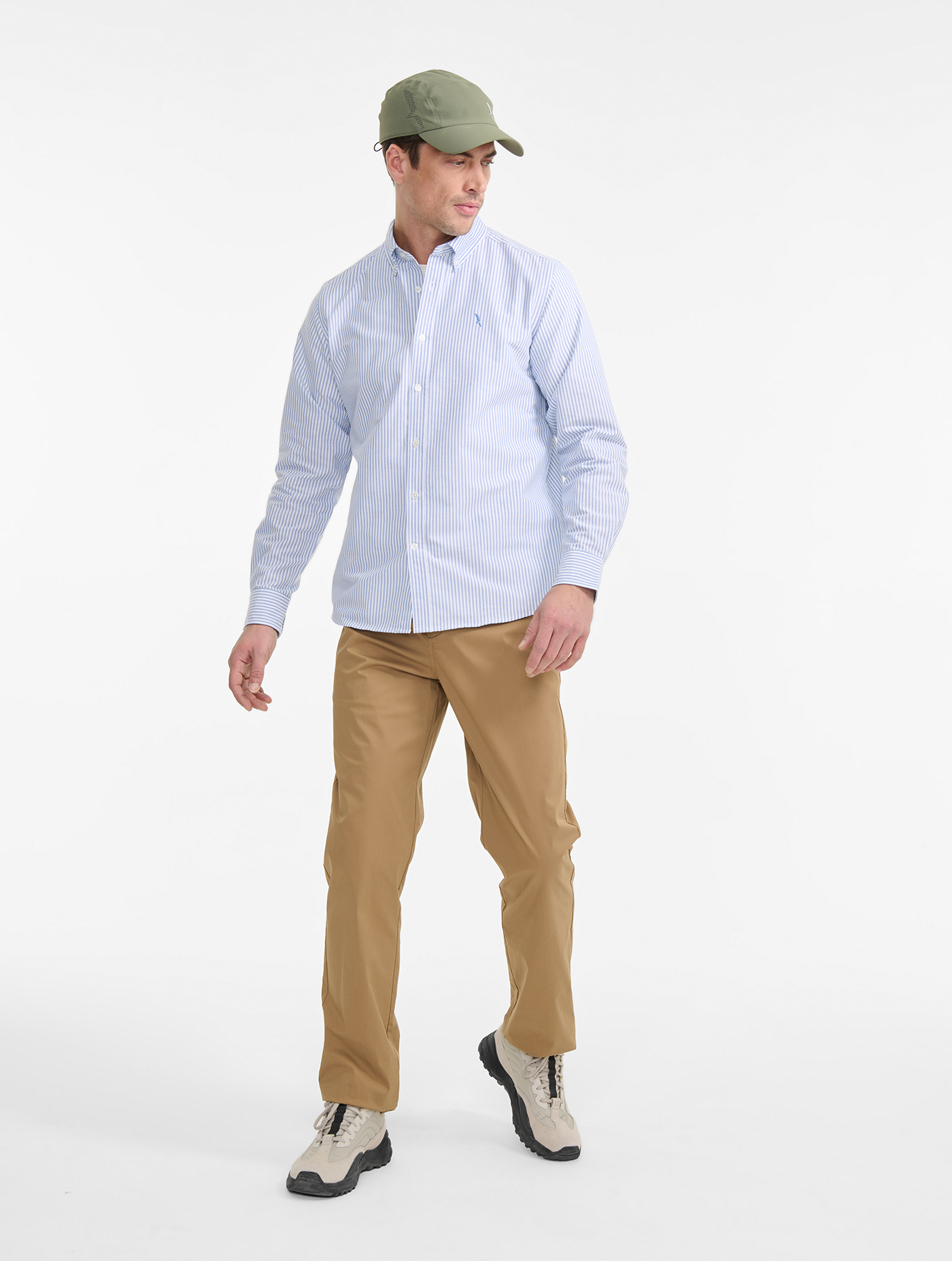Chemise oxford à rayures DFT® et UV-C® à manches longues BLEU DOUX ST