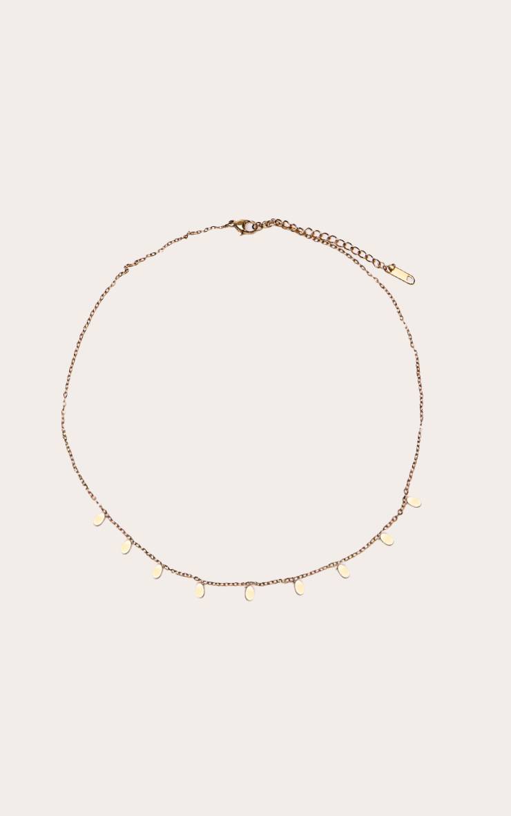 Doré Collier Pendentif Délicat En Acier Inoxydable Lisse