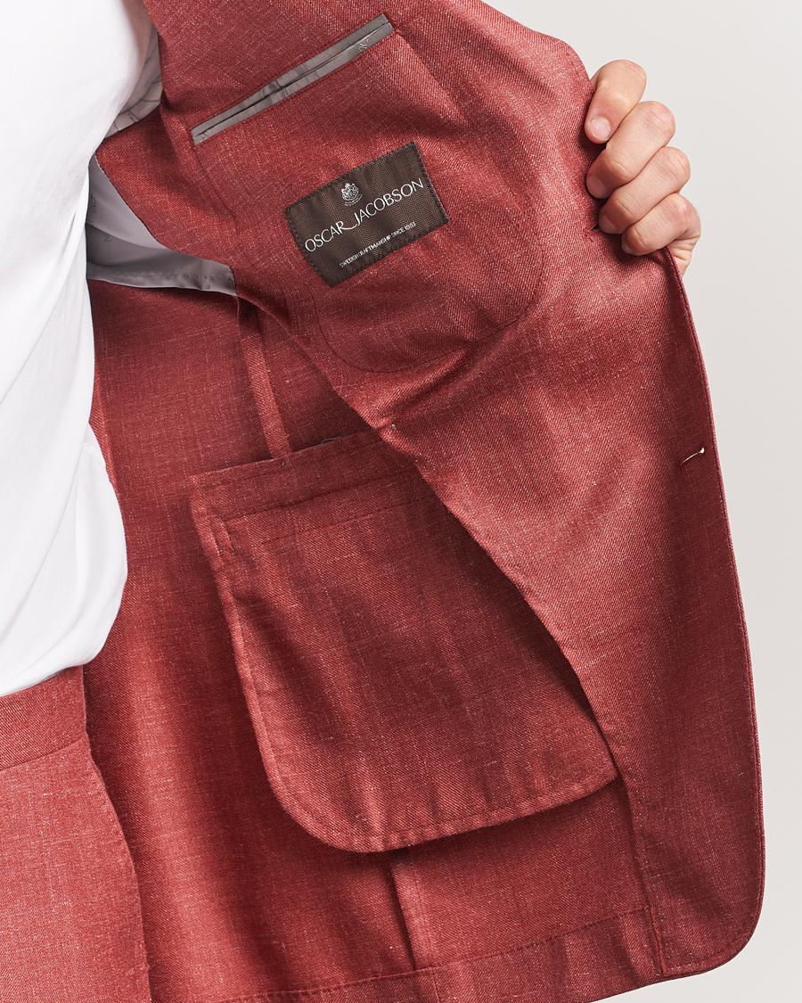 Oscar Jacobson Fellow EVO Wool/Silk/Linen Blazer Red