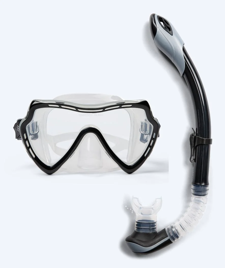 Watery Combo snorkelsæt til voksne (fra 15 år) - Nebula - Sort