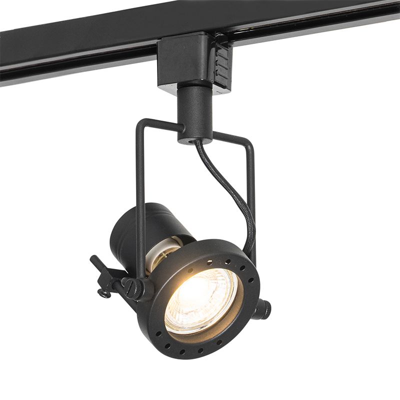 Modern railsysteem met 5 spots zwart 1-fase  - Iconic Suplux