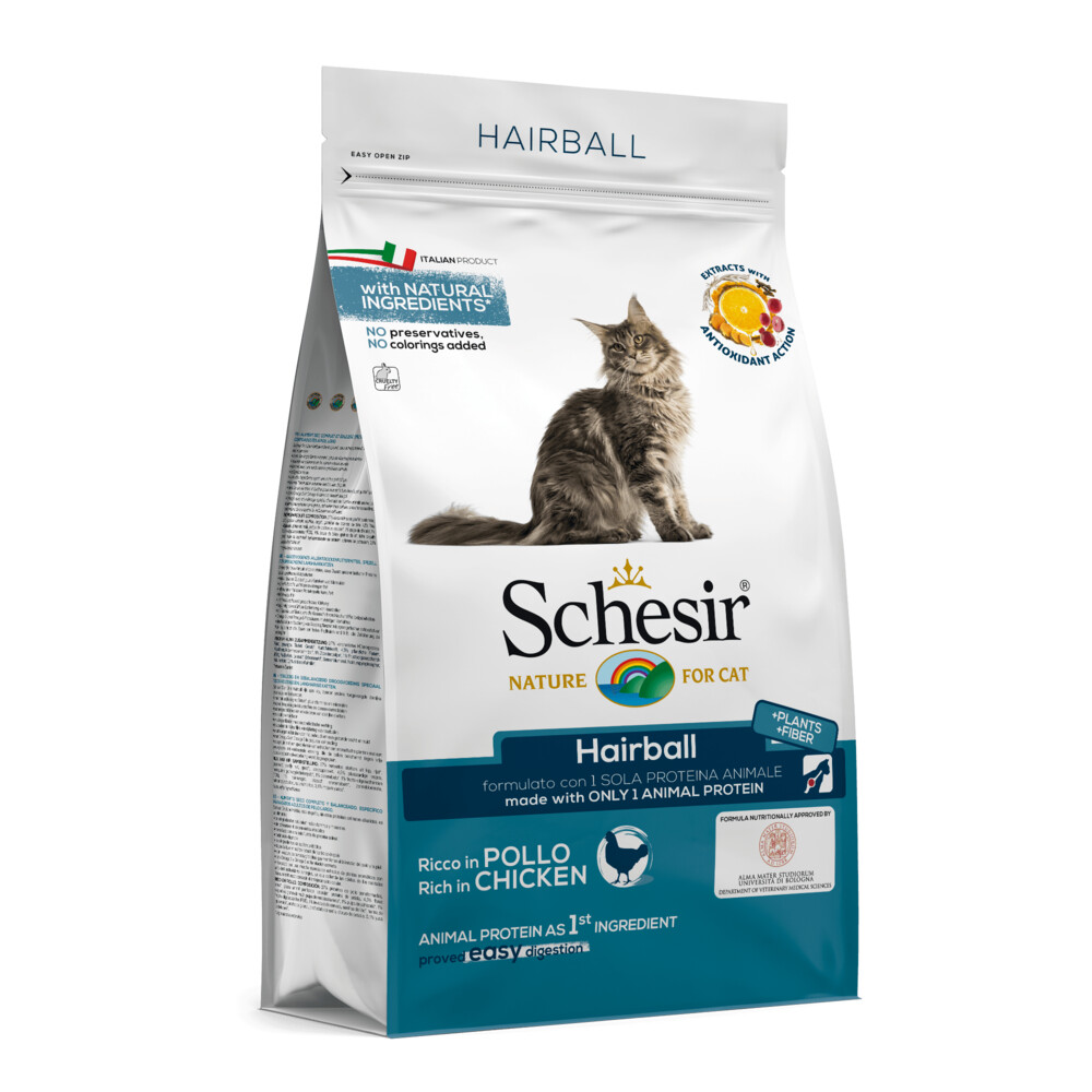 Schesir Kattenvoer Dry Hairball Kip400 gr