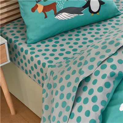 Linge de lit enfant motif animaux et pois - BECQUET CRÉATION