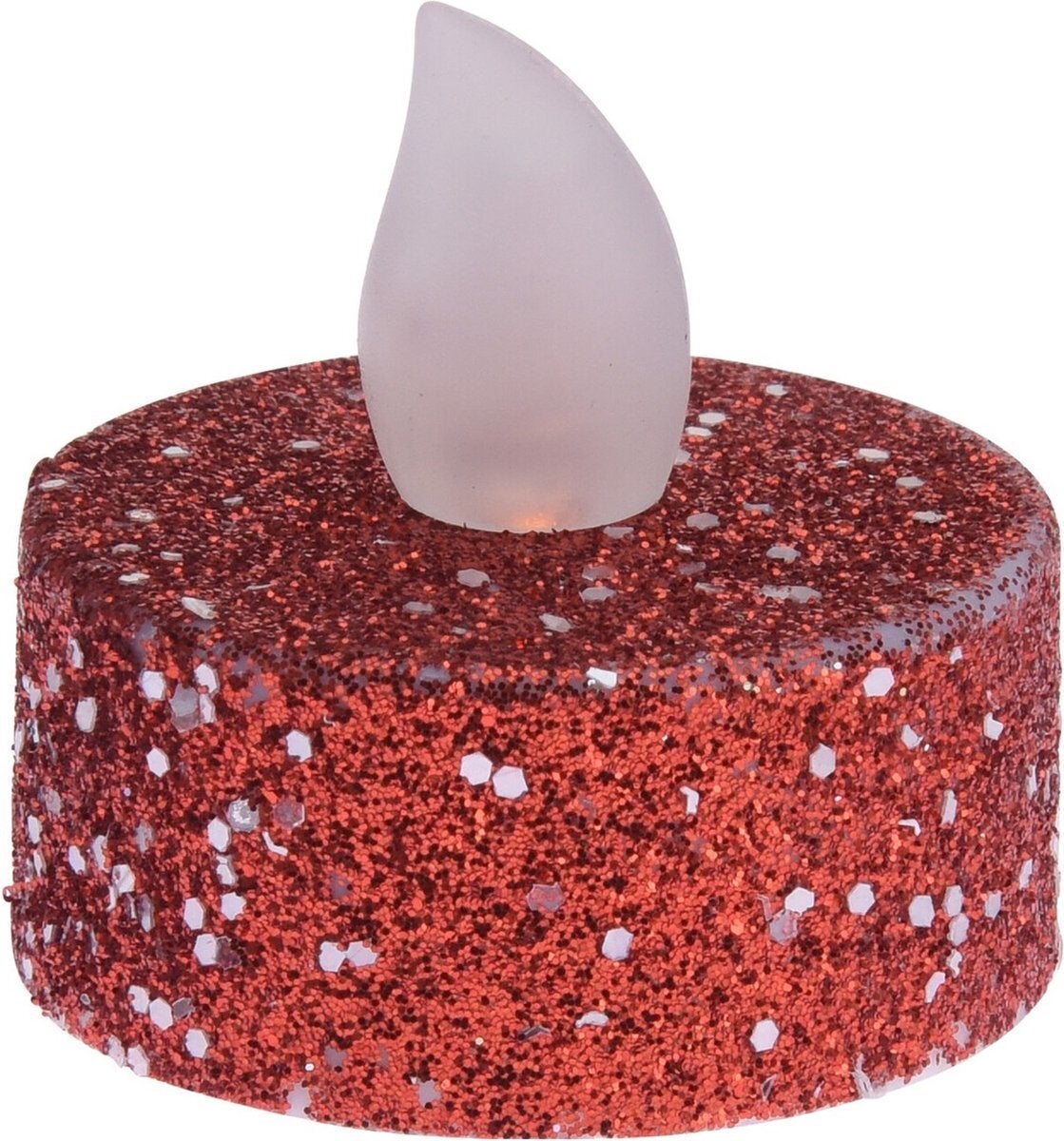 LED waxinelicht Ankie rood D 4 H 4 cm 6 stuks