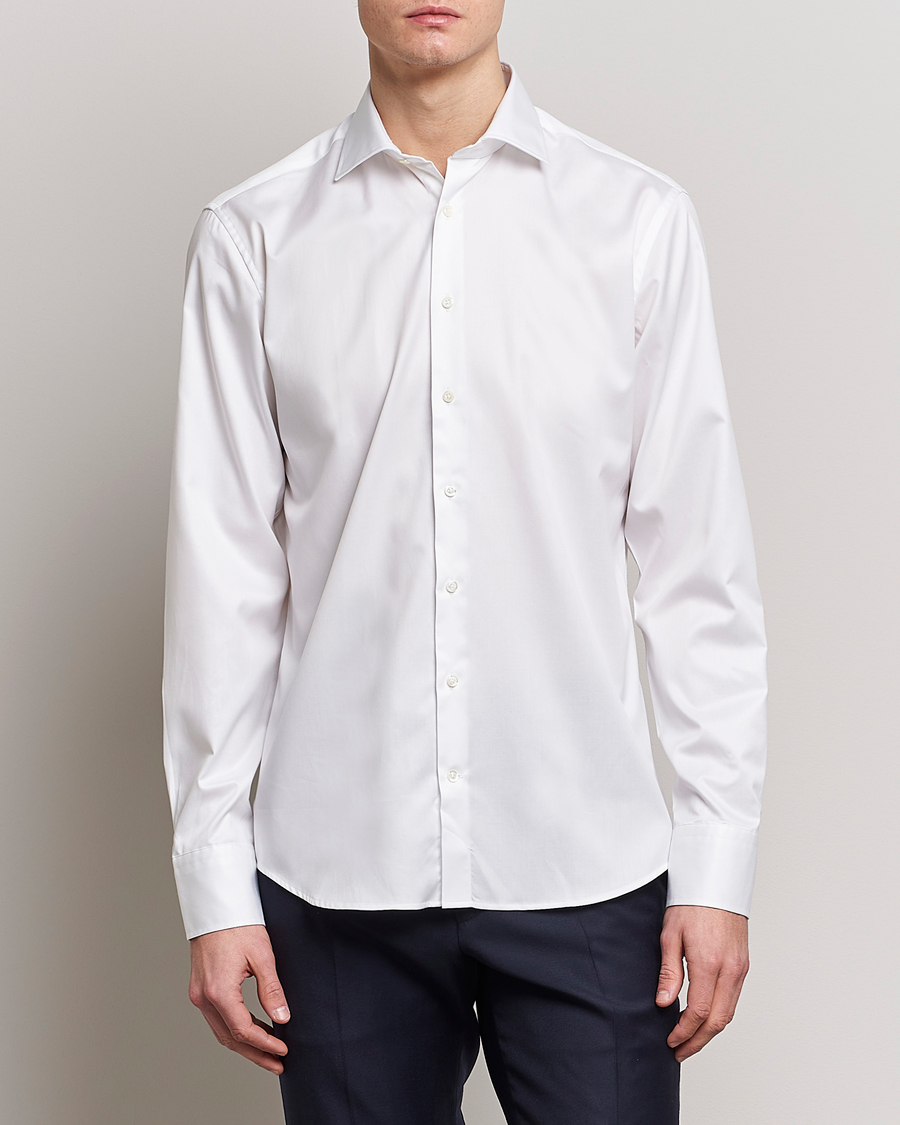 Stenströms Slimline Twofold Stretch Shirt White
