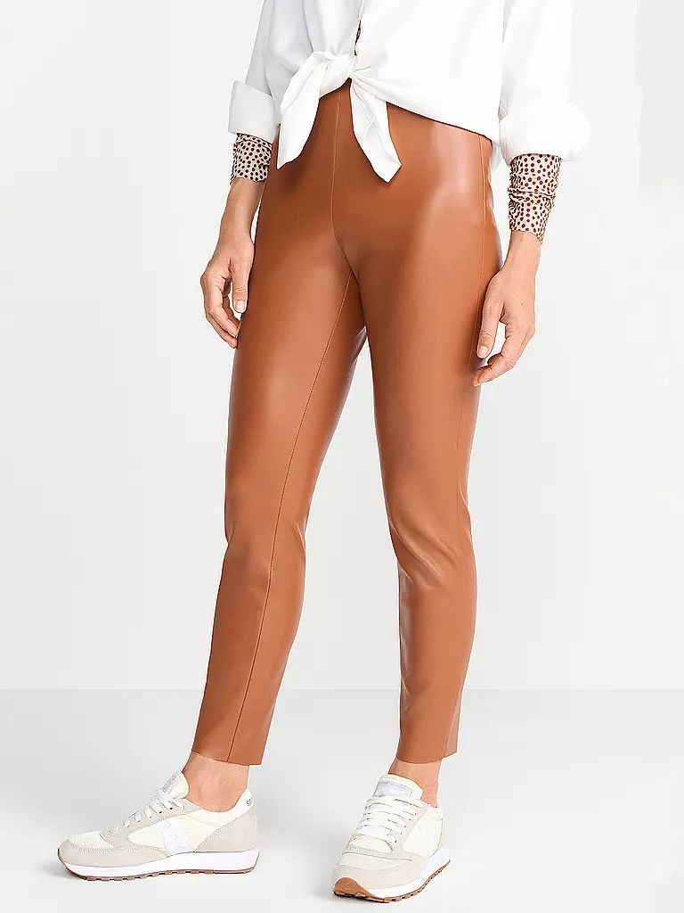 RICH & ROYAL Leggings in Lederoptik braun