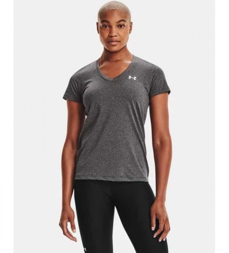 Camiseta Under Armour UA Techr com decote em V, cinza