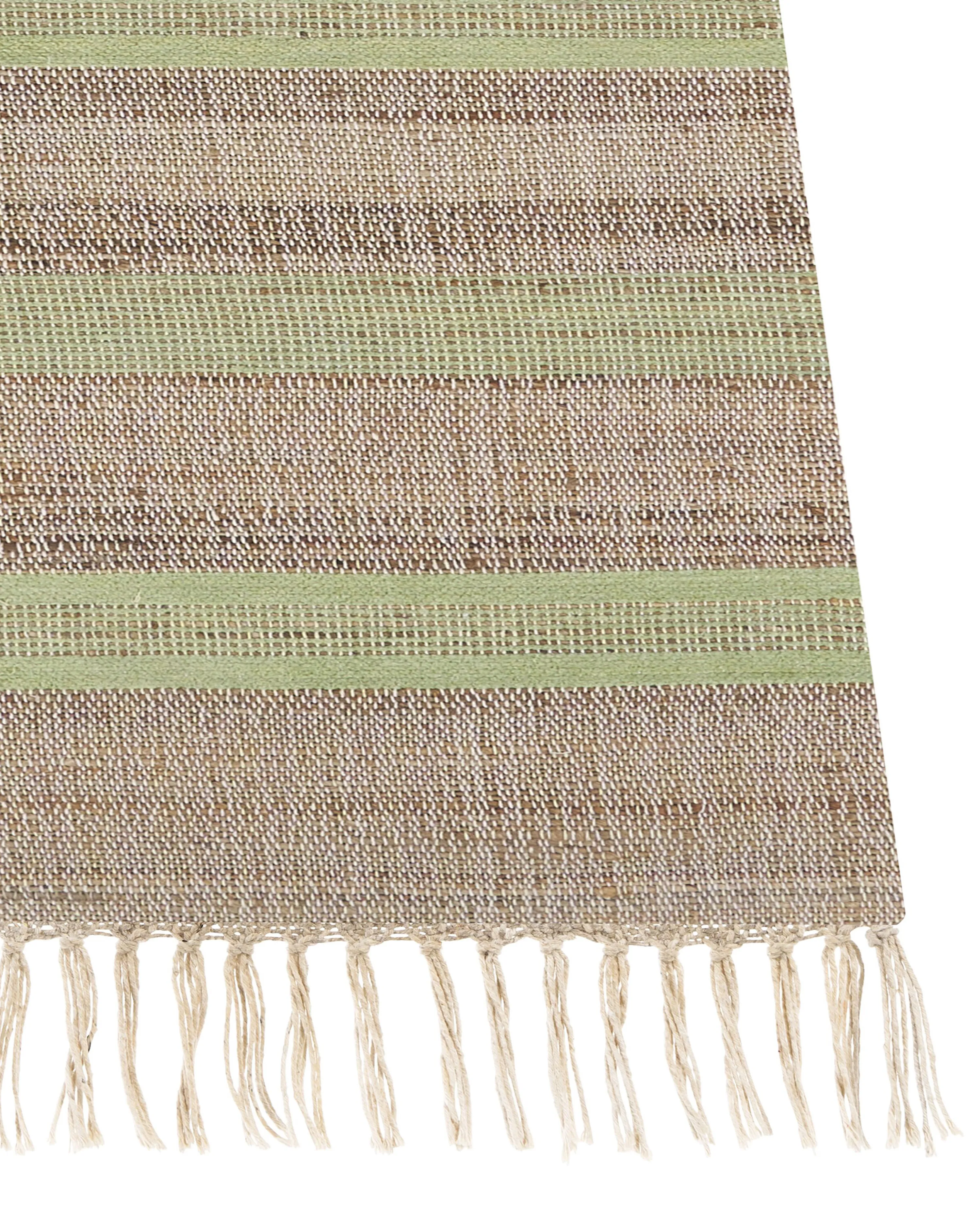 Vloerkleed TALPUR Lichtgroen 80 x 300 cm Jute