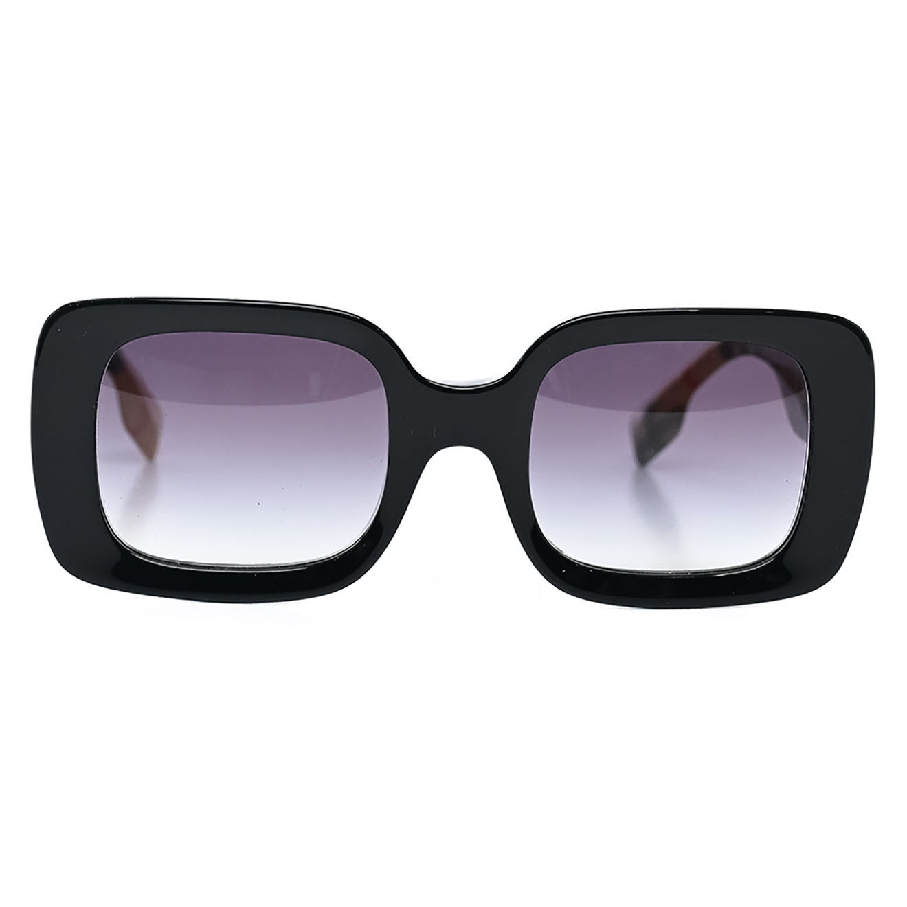 Burberry Lunettes de soleil imprimées check noires - Très bon état