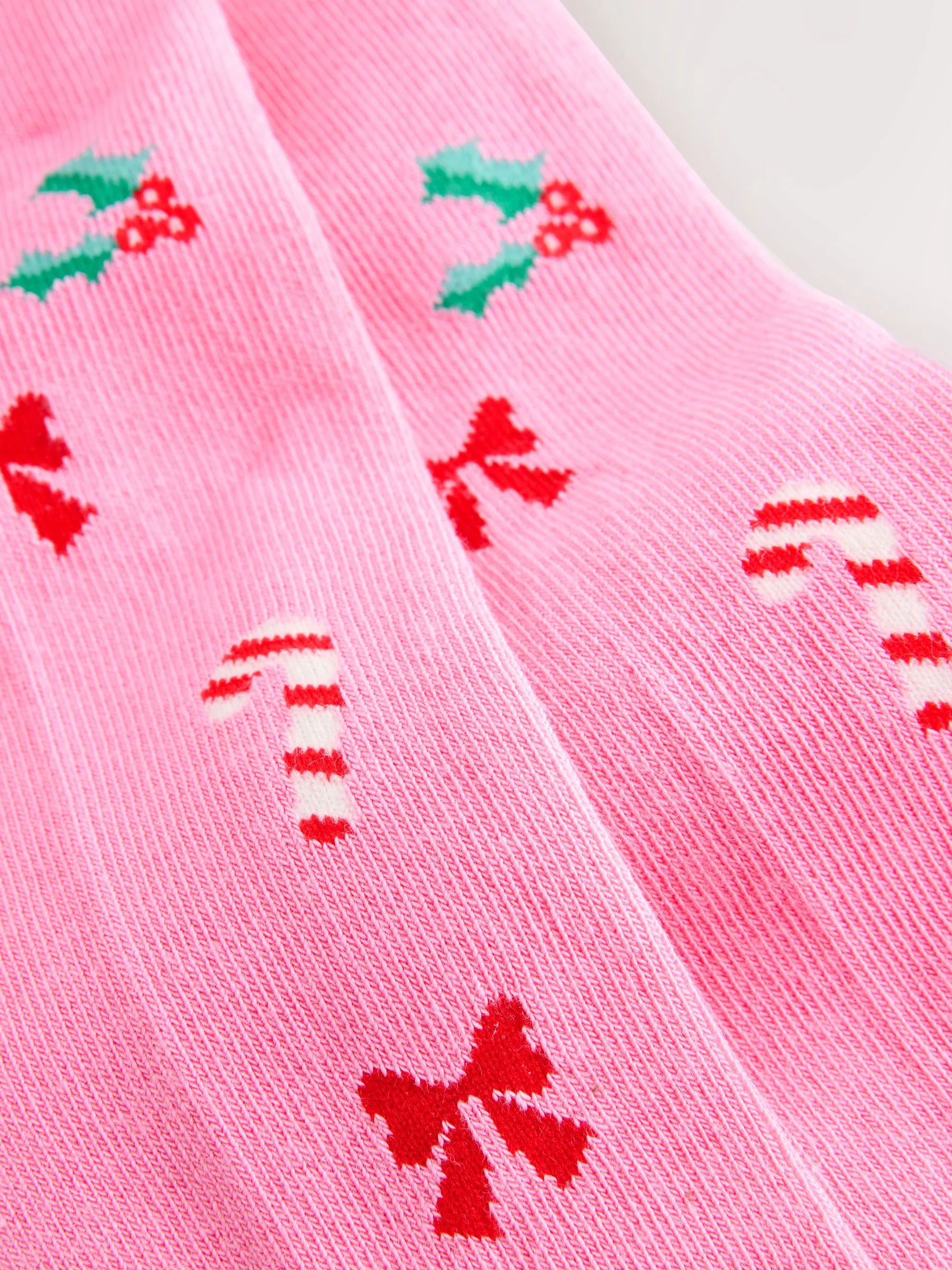 Roze Candy Cane print - Kerstmaillot met hoog katoengehalte