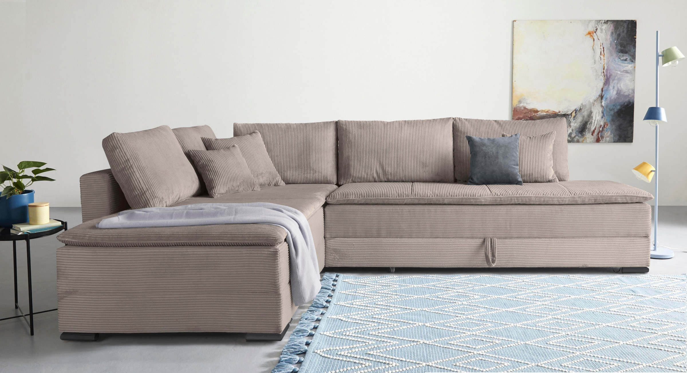 INOSIGN Ecksofa »Night & Day L-Form mit Dauer-Schlaffunktion, Cord-Bezug!« inklusive Bettfunktion und Bettkasten