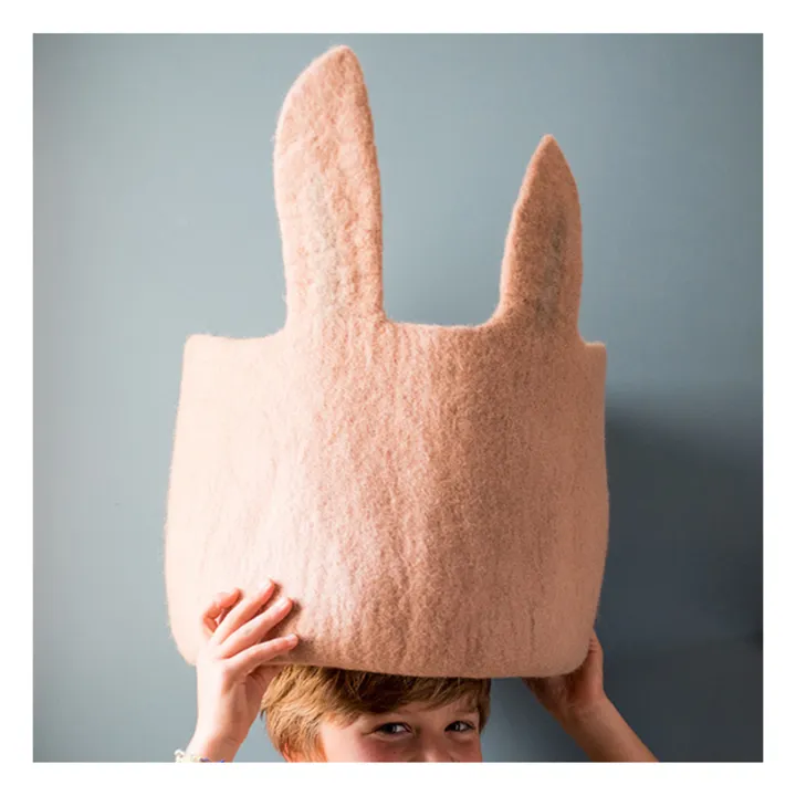 Muskhane Corbeille Pasu Lapin en feutre | Rose