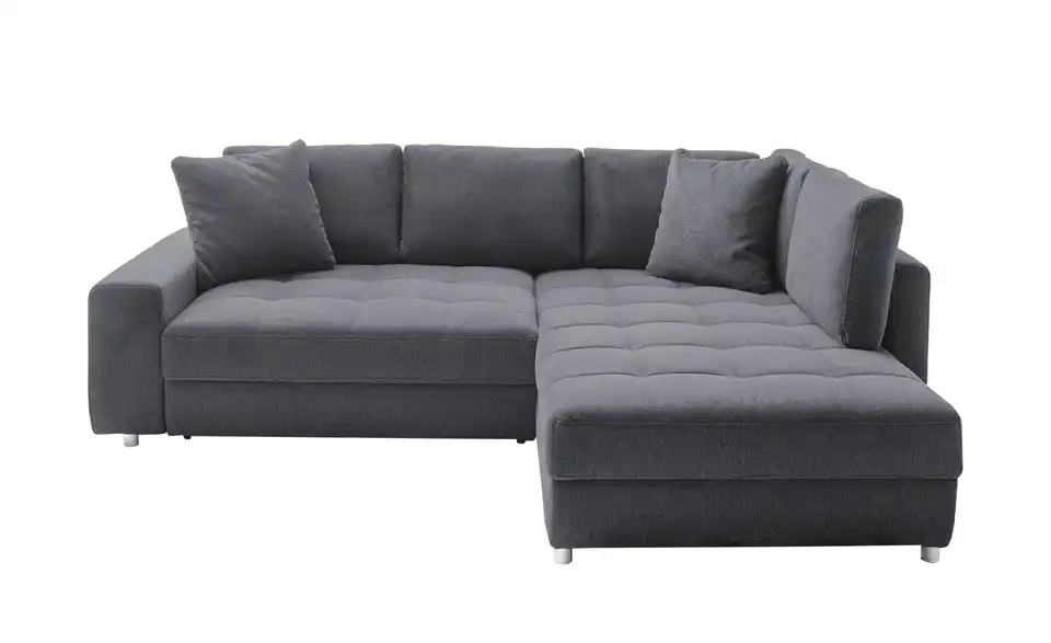 Ecksofa Arissa de Luxe Anthrazit rechts Webstoff