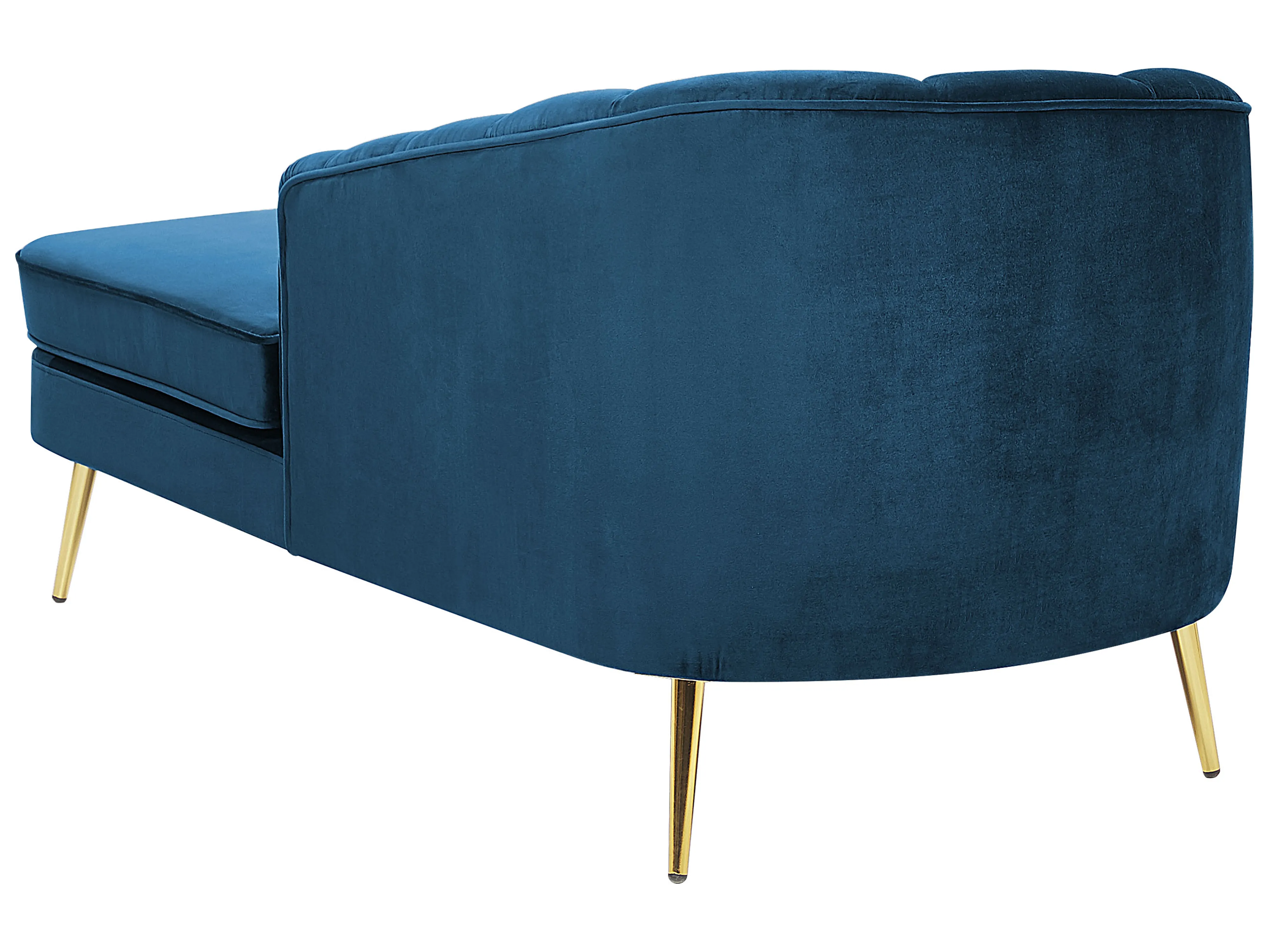 Linkszijdige chaise longue ALLIER Fluweel Marineblauw