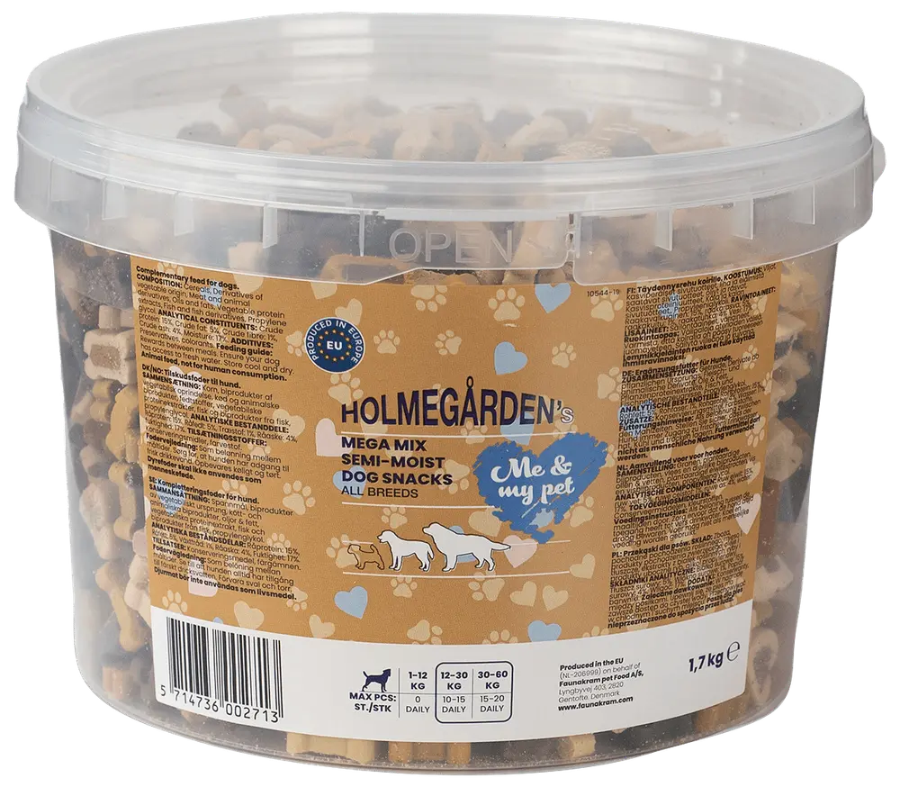 Holmegården's Snacks Semi-moist S-M - 1,7 kg