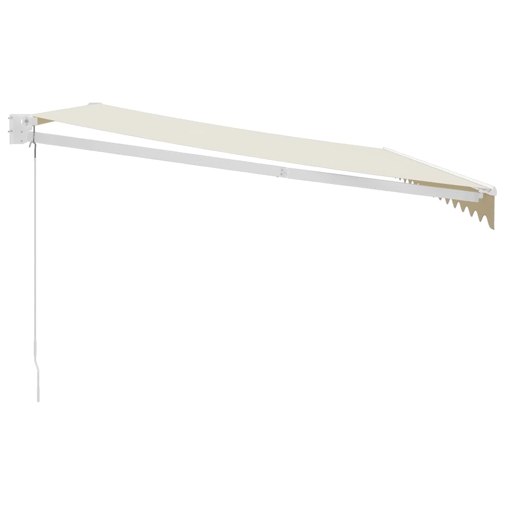 Auvent rétractable crème 4x3 m tissu et aluminium