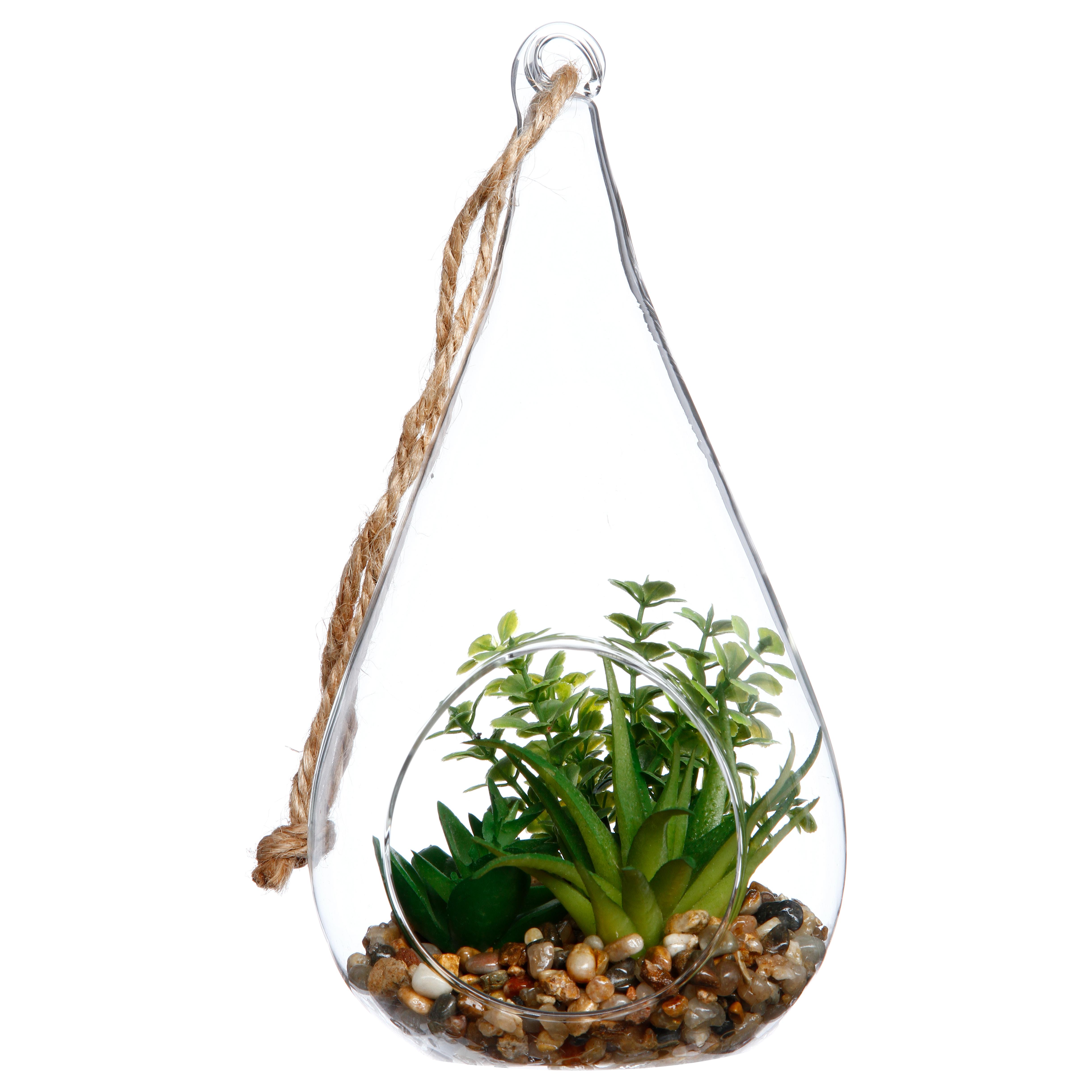 PLANTE POT GOUTTE VERRE H.19.5CM